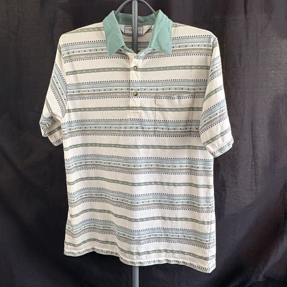 Vintage Classics by Palmland Polo Shirt L Southwestern Stripe Made Taiwan